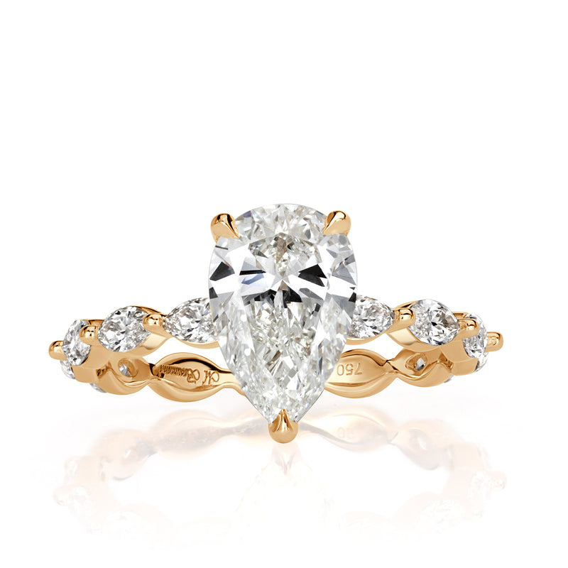 2.54ct Pear Shaped Diamond Engagement Ring