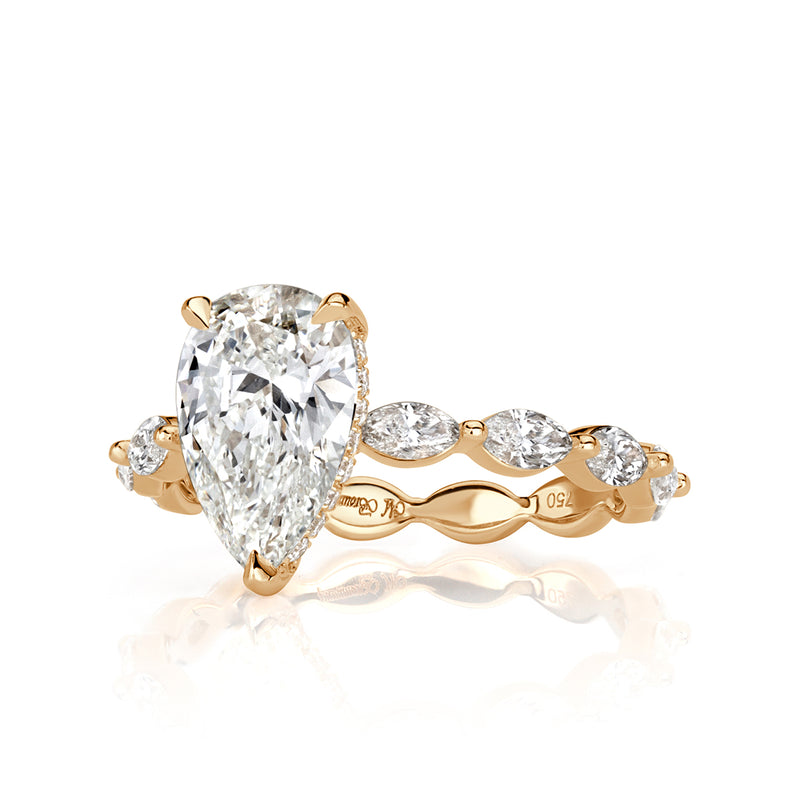 2.54ct Pear Shaped Diamond Engagement Ring