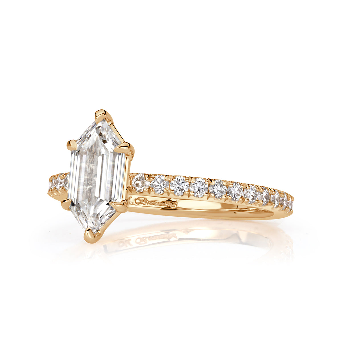 1.43ct Hexagon Cut Diamond Engagement Ring