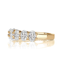1.66ct Oval Cut Diamond Wedding Band in 18k Champagne Yellow Gold