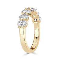 1.66ct Oval Cut Diamond Wedding Band in 18k Champagne Yellow Gold