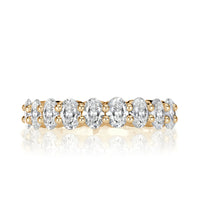 1.85ct Oval Cut Diamond Wedding Band in 18k Champagne Yellow Gold