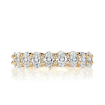 1.85ct Oval Cut Diamond Wedding Band in 18k Champagne Yellow Gold