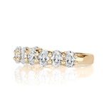 1.85ct Oval Cut Diamond Wedding Band in 18k Champagne Yellow Gold