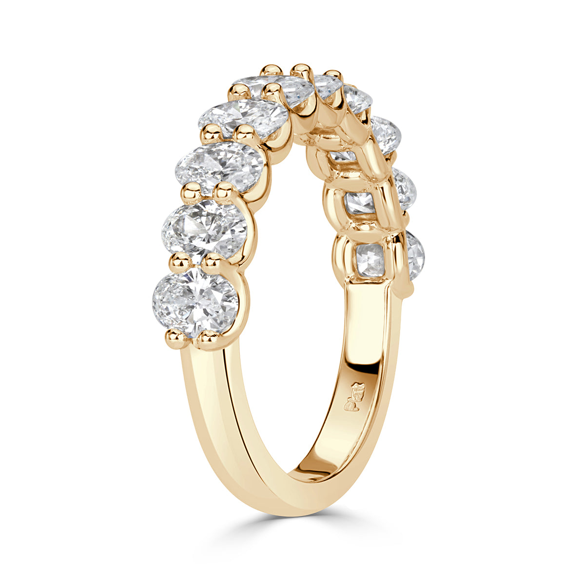 1.85ct Oval Cut Diamond Wedding Band in 18k Champagne Yellow Gold