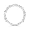 0.64ct Marquise and Round Brilliant Cut Diamond Wedding Band in 18k White Gold