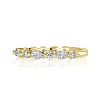 0.64ct Marquise and Round Brilliant Cut Diamond Wedding Band in 18k Yellow Gold