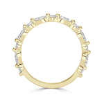 0.64ct Marquise and Round Brilliant Cut Diamond Wedding Band in 18k Yellow Gold