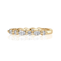 0.64ct Marquise and Round Brilliant Cut Diamond Wedding Band in 18k Champagne Yellow Gold