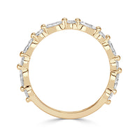 0.64ct Marquise and Round Brilliant Cut Diamond Wedding Band in 18k Champagne Yellow Gold