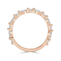 0.64ct Marquise and Round Brilliant Cut Diamond Wedding Band in 18k Rose Gold
