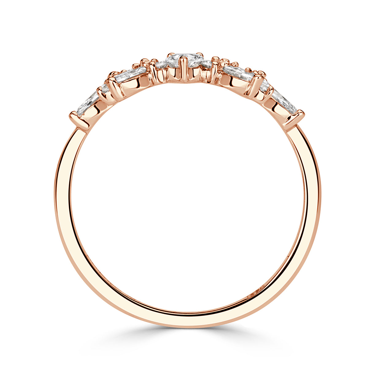 0.46ct Diamond Starburst Curve Band