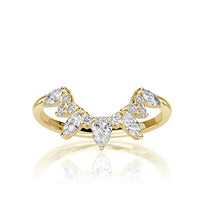 0.46ct Diamond Starburst Curve Band in 18K Yellow Gold