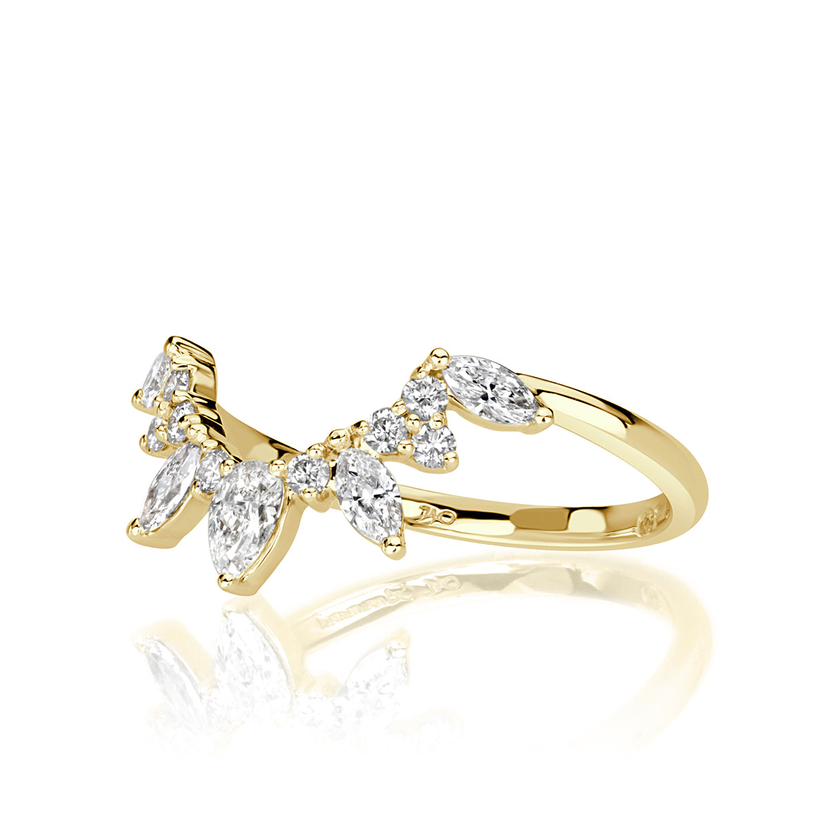 0.46ct Diamond Starburst Curve Band