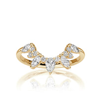 0.46ct Diamond Starburst Curve Band in 18K Champagne Yellow Gold