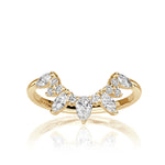 0.46ct Diamond Starburst Curve Band in 18k Champagne Yellow Gold