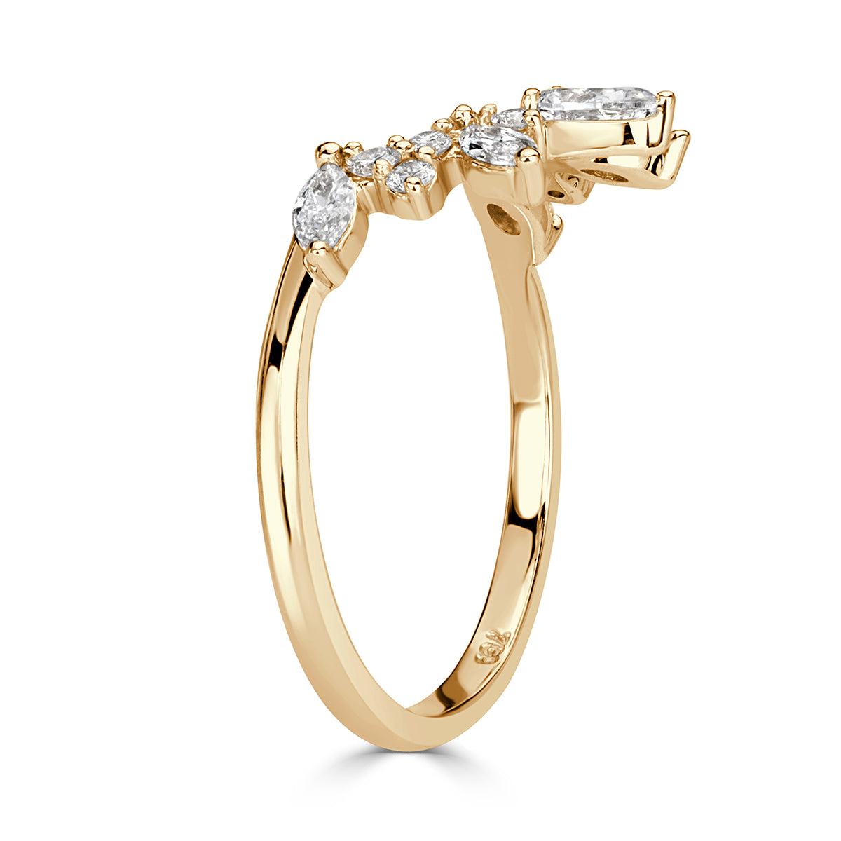 0.46ct Diamond Starburst Curve Band