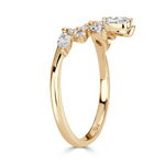 0.46ct Diamond Starburst Curve Band in 18k Champagne Yellow Gold