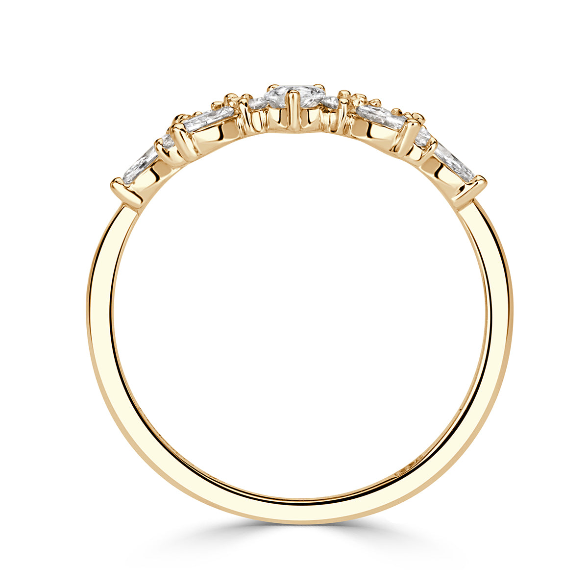 0.46ct Diamond Starburst Curve Band