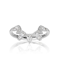 0.46ct Diamond Starburst Curve Band in Platinum