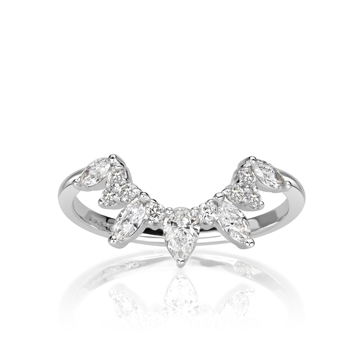 0.46ct Diamond Starburst Curve Band in Platinum