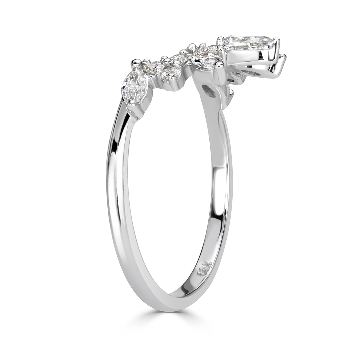 0.46ct Diamond Starburst Curve Band