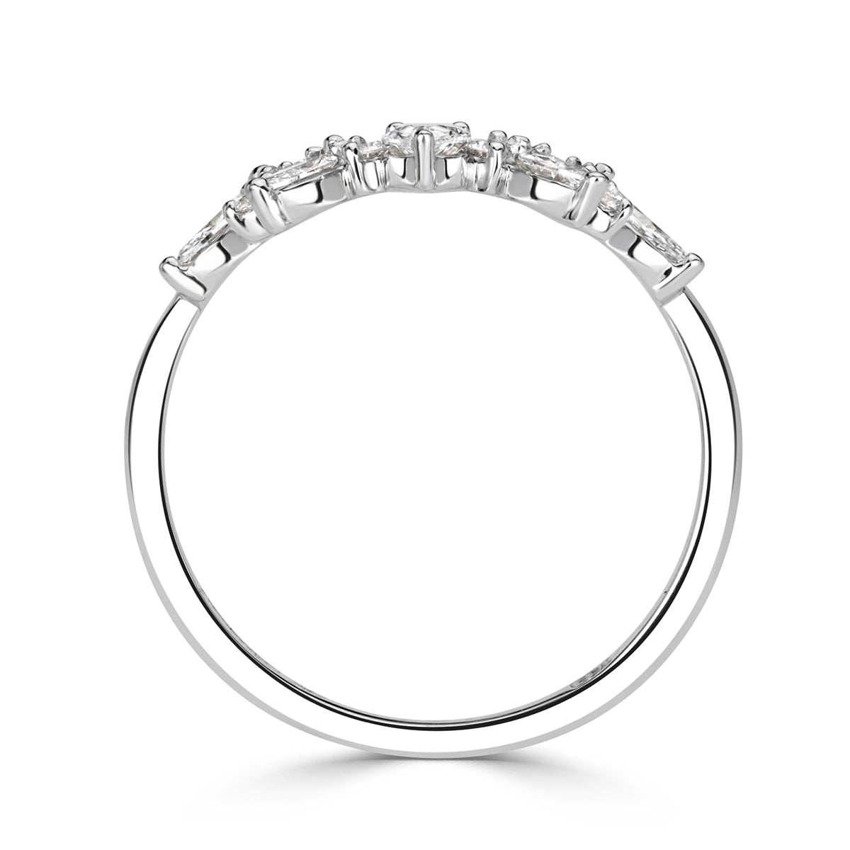 0.46ct Diamond Starburst Curve Band