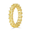 5.05ct Fancy Yellow Asscher Cut Diamond Eternity Band in 18k Yellow Gold