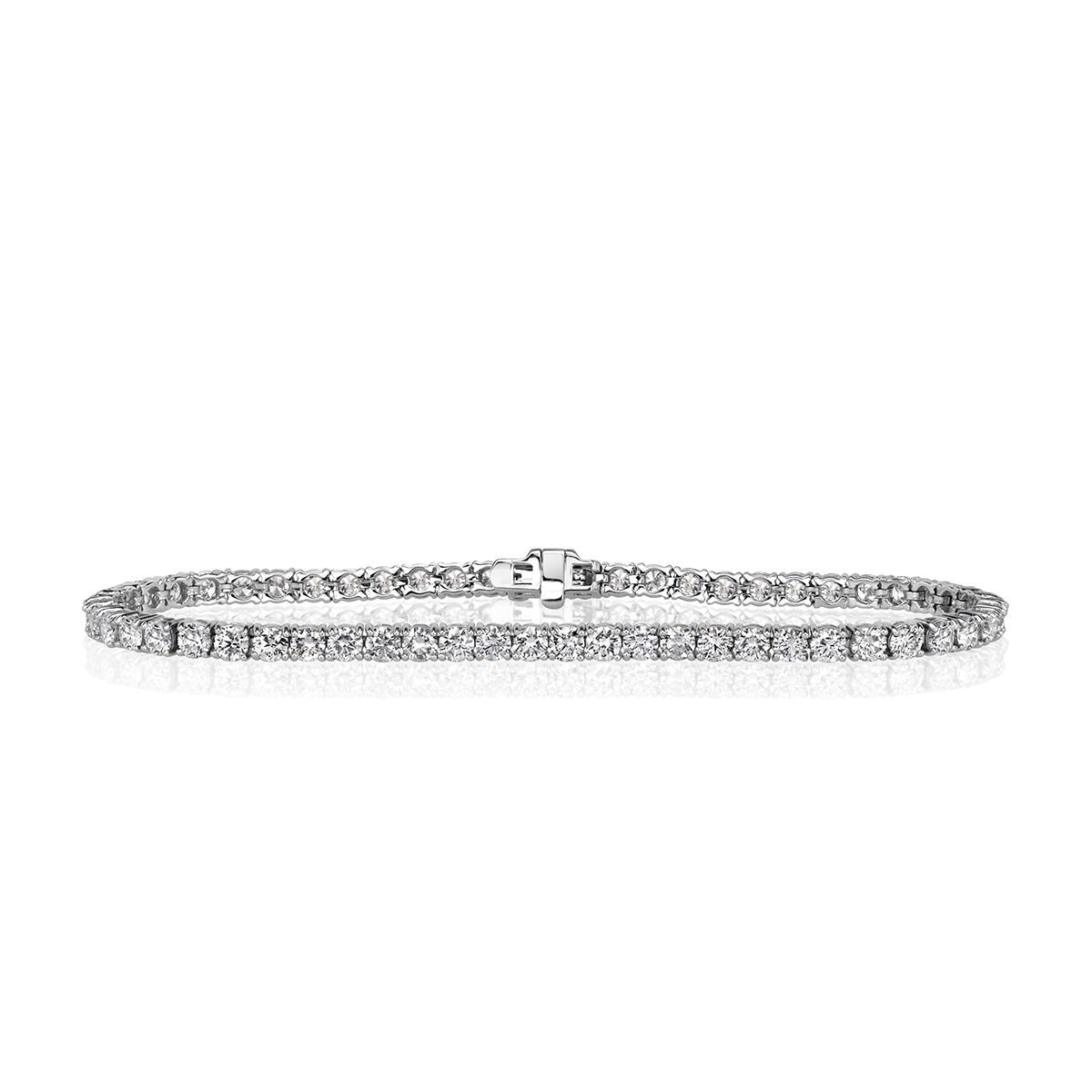 5.46ct Round Brilliant Cut Diamond Tennis Bracelet in 14k White Gold in 7.25'