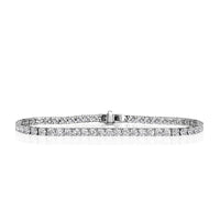 6.76ct Round Brilliant Cut Diamond Tennis Bracelet in 18k White Gold in 7.25'