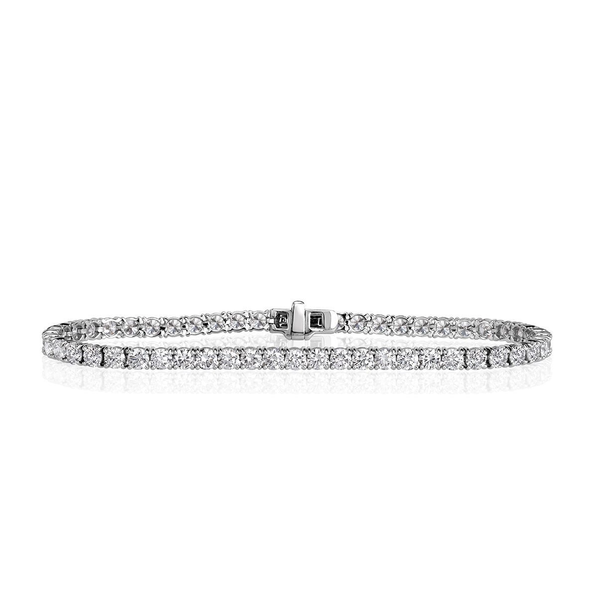 6.76ct Round Brilliant Cut Diamond Tennis Bracelet in 18k White Gold in 7.25'