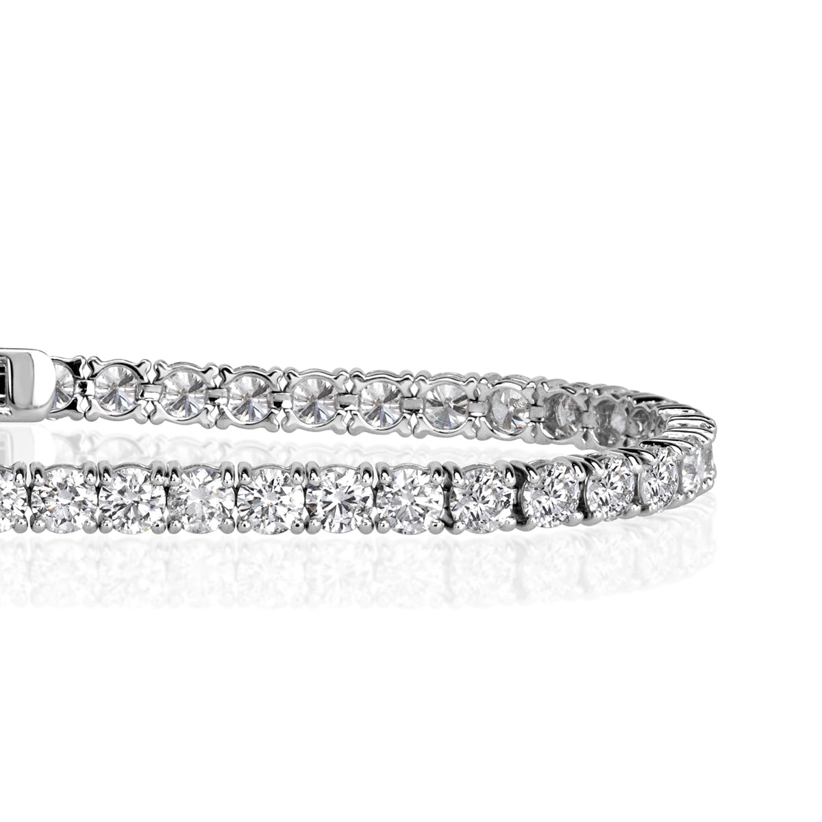 6.76ct Round Brilliant Cut Diamond Tennis Bracelet in 18k White Gold