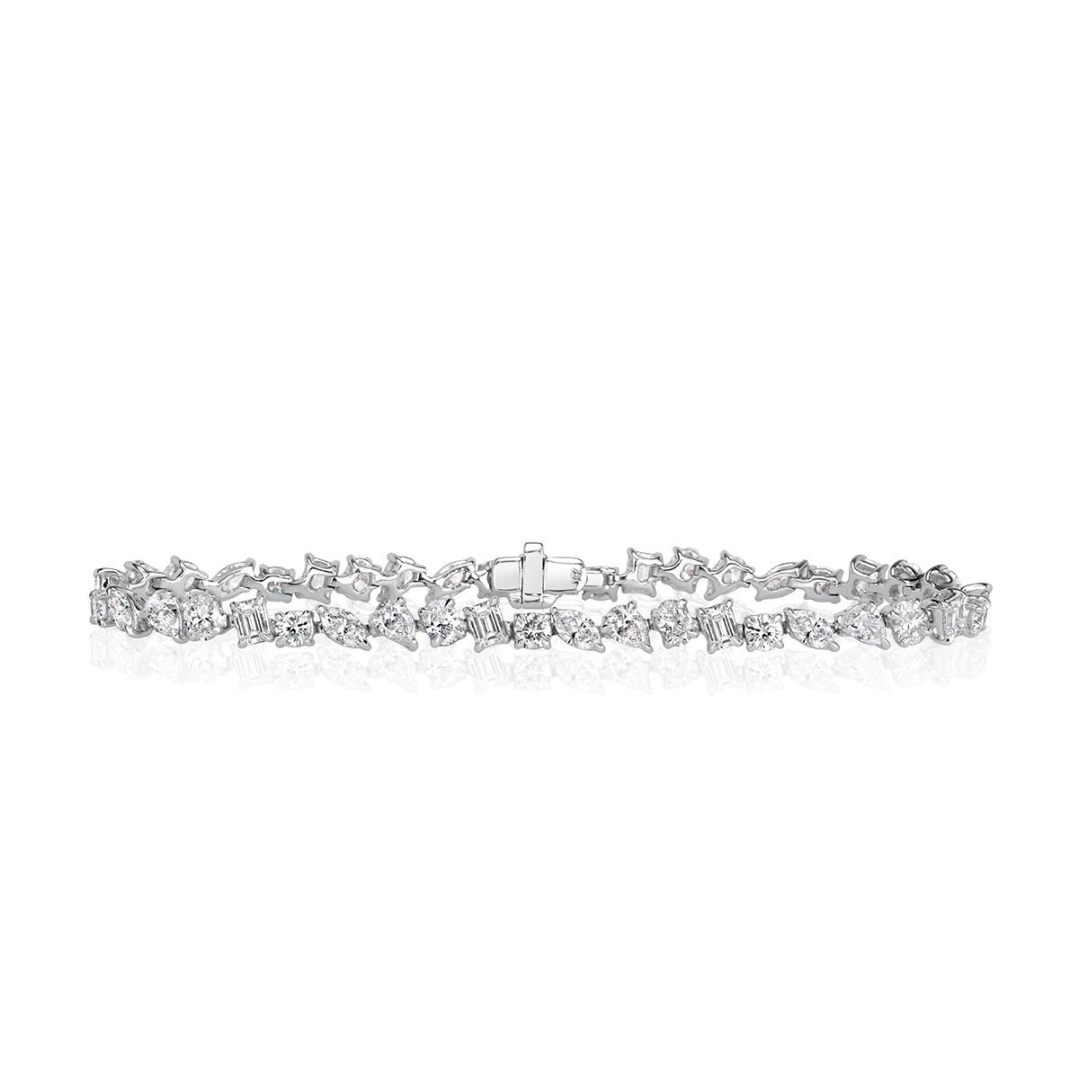 6.85ct Fancy Shape Diamond Bracelet in 18k White Gold in 7'
