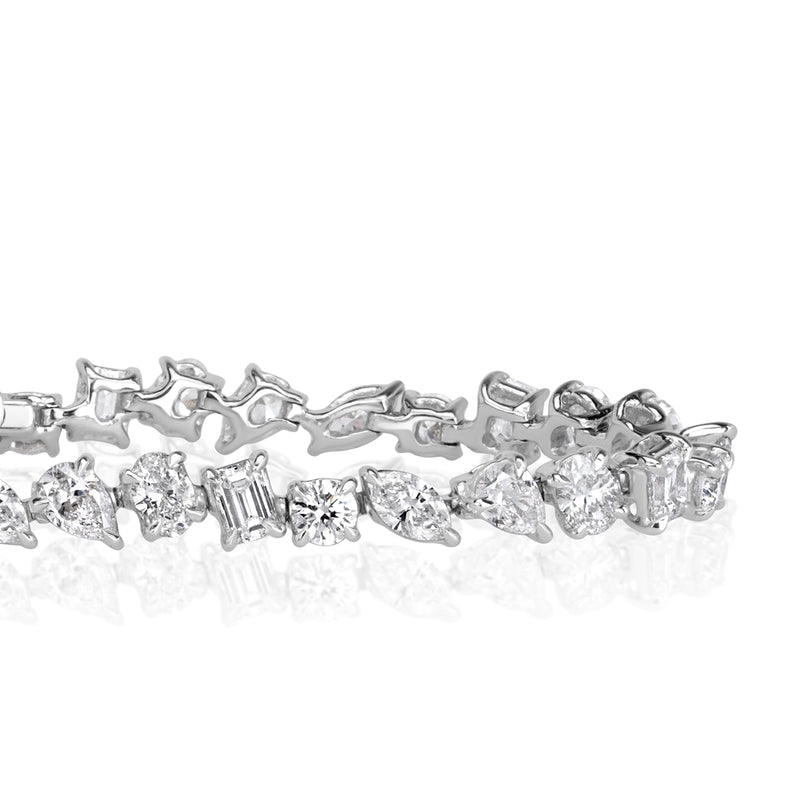 6.85ct Fancy Shape Diamond Bracelet in 18k White Gold in 7'