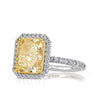 4.02ct Fancy Light Yellow Radiant Cut Diamond Engagement Ring