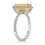4.02ct Fancy Light Yellow Radiant Cut Diamond Engagement Ring