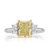 2.71ct Fancy Light Yellow Radiant Cut Diamond Engagement Ring