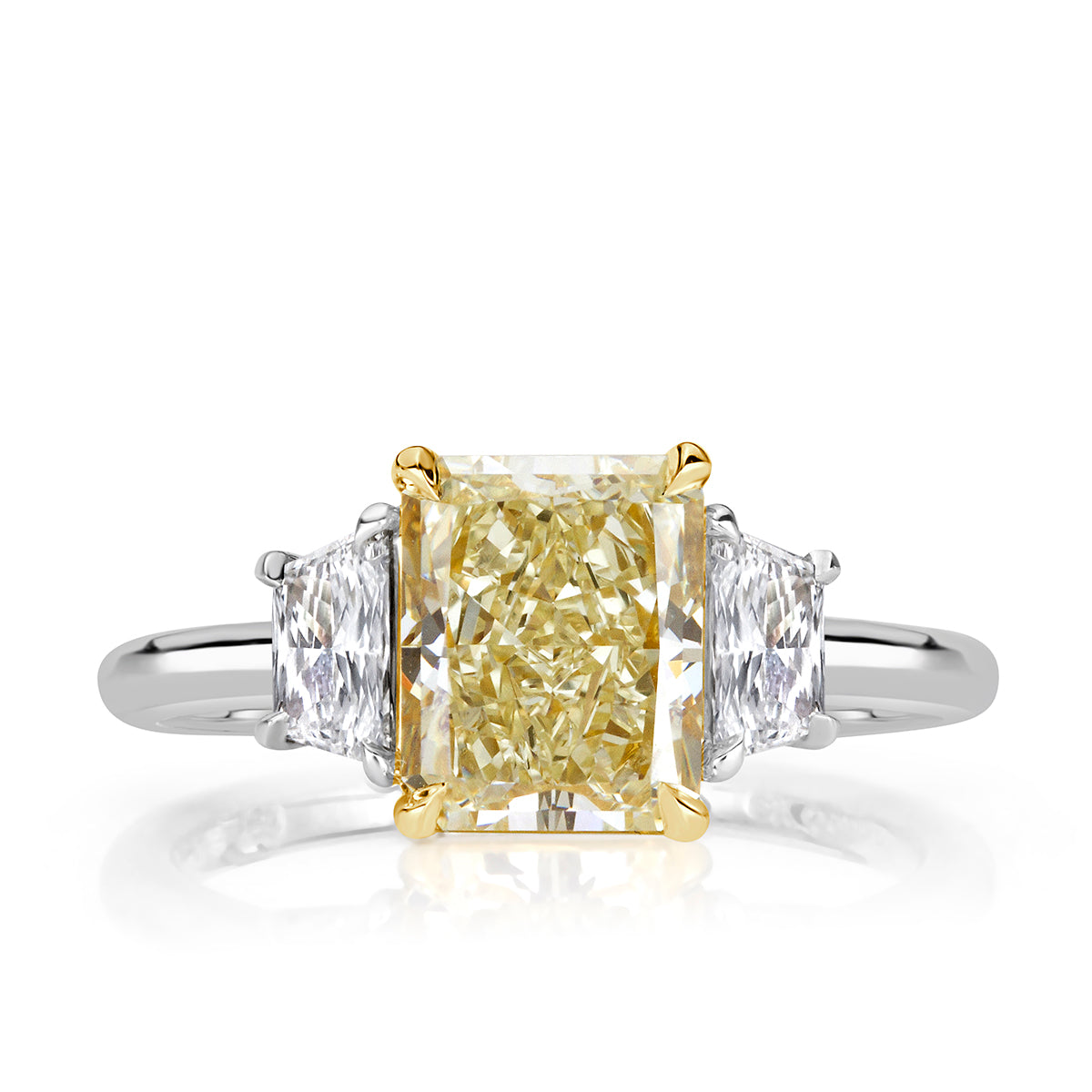 2.71ct Fancy Light Yellow Radiant Cut Diamond Engagement Ring