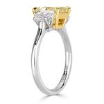 2.71ct Fancy Light Yellow Radiant Cut Diamond Engagement Ring