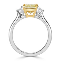 2.71ct Fancy Light Yellow Radiant Cut Diamond Engagement Ring