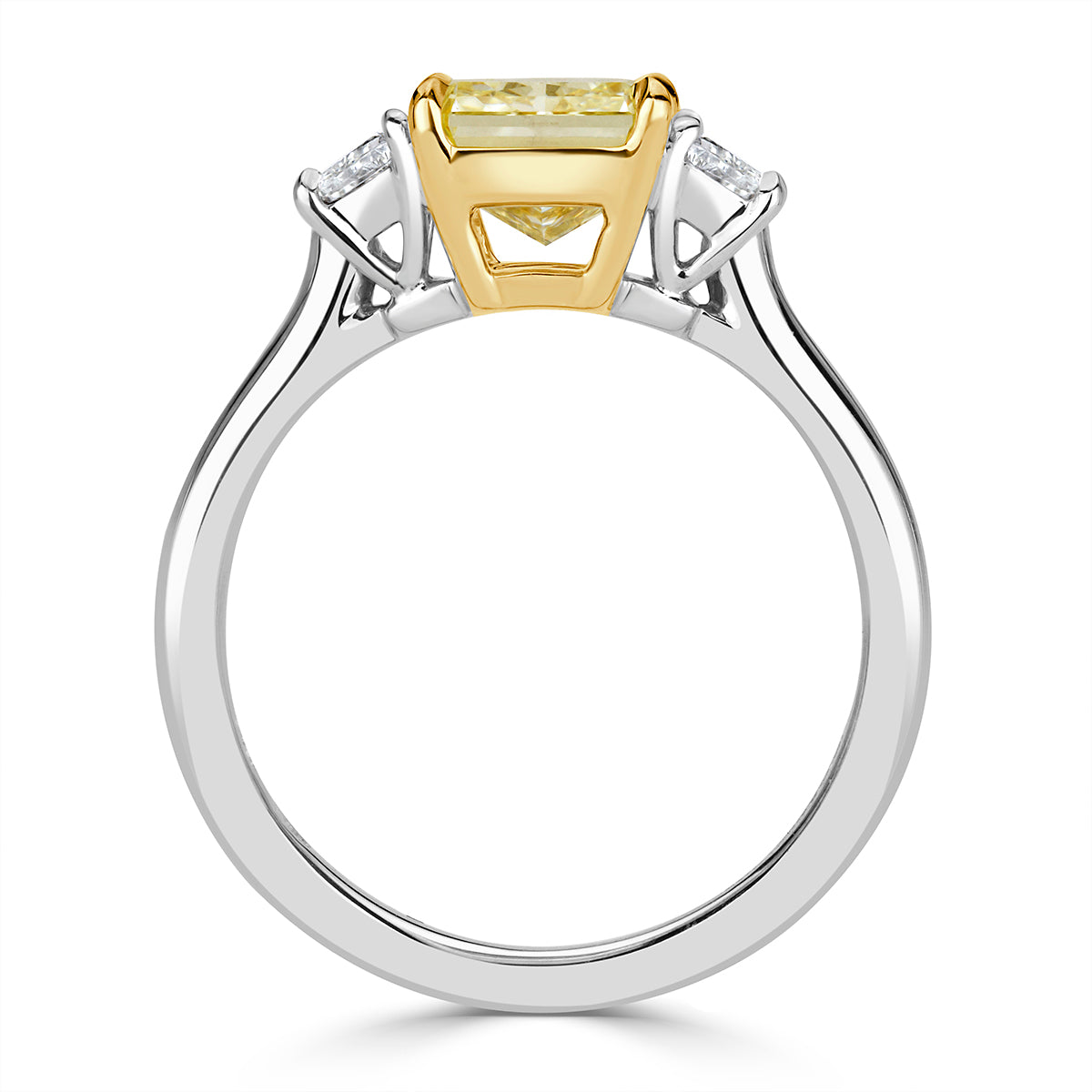 2.71ct Fancy Light Yellow Radiant Cut Diamond Engagement Ring