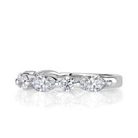 1.22ct Marquise and Round Brilliant Cut Diamond Wedding Band in Platinum