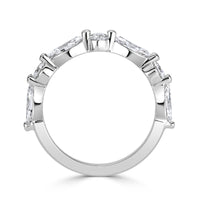 1.22ct Marquise and Round Brilliant Cut Diamond Wedding Band in Platinum