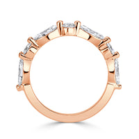 1.22ct Marquise and Round Brilliant Cut Diamond Wedding Band in 18k Rose Gold