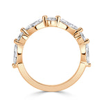 1.22ct Marquise and Round Brilliant Cut Diamond Wedding Band in 18k Champagne Yellow Gold