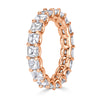 3.65ct Asscher Cut Diamond Eternity Band in 18k Rose Gold