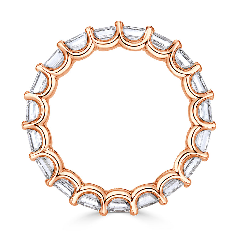 3.65ct Asscher Cut Diamond Eternity Band in 18k Rose Gold