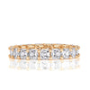 3.65ct Asscher Cut Diamond Eternity Band in 18k Champagne Yellow Gold