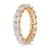 3.65ct Asscher Cut Diamond Eternity Band in 18k Champagne Yellow Gold