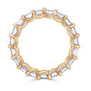 3.65ct Asscher Cut Diamond Eternity Band in 18k Champagne Yellow Gold